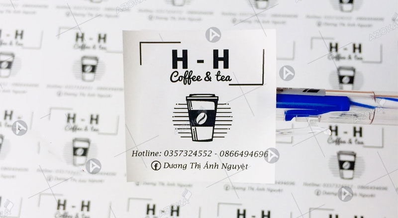 Mẫu tem nhãn dán ly cà phê do Azoka thiết kế in ấn