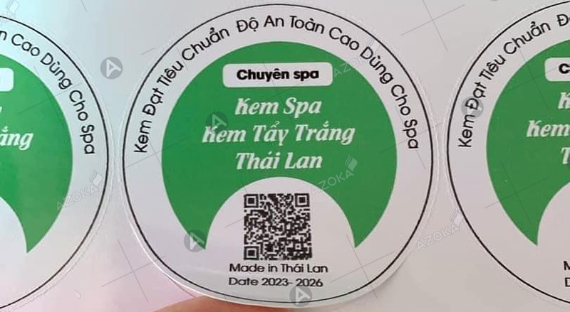 Mẫu tem nhãn kem body spa, kem tẩy trắng Thái Lan