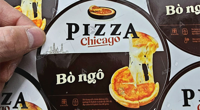 Mẫu tem nhãn dán thực phẩm pizza