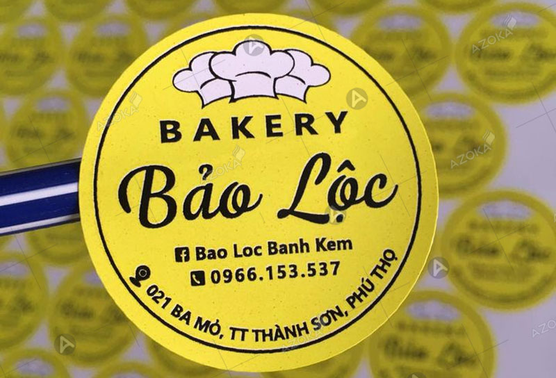 Mẫu tem nhãn tiệm bánh kem Bảo Lộc