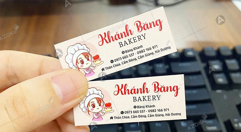 Mẫu tem nhãn tiệm bánh kem Khánh Băng Bakery