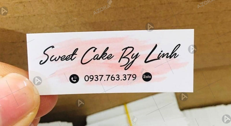 Mẫu tem nhãn tiệm bánh kem Sweet Cake By Linh
