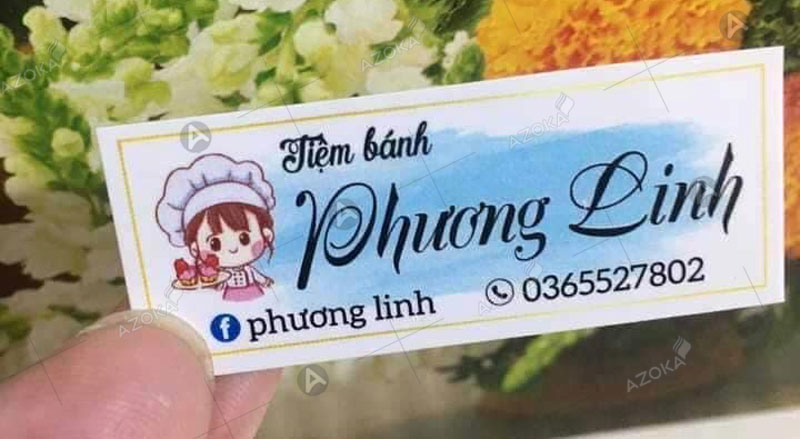 Mẫu tem nhãn tiệm bánh Phương Linh