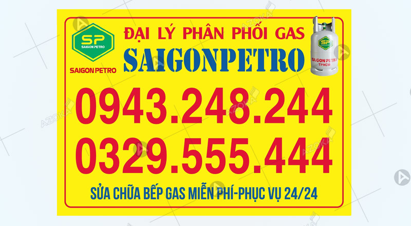 Mẫu tem dán bình gas cho đại lý phân phối SAIGONPETRO