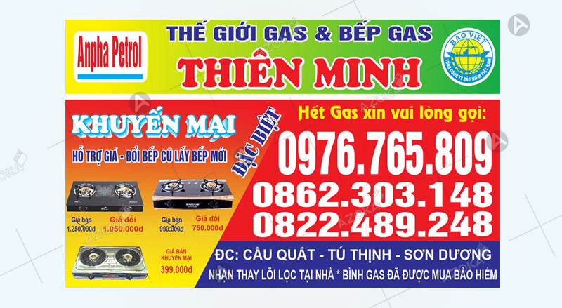 Mẫu tem dán bình gas Thiên Minh