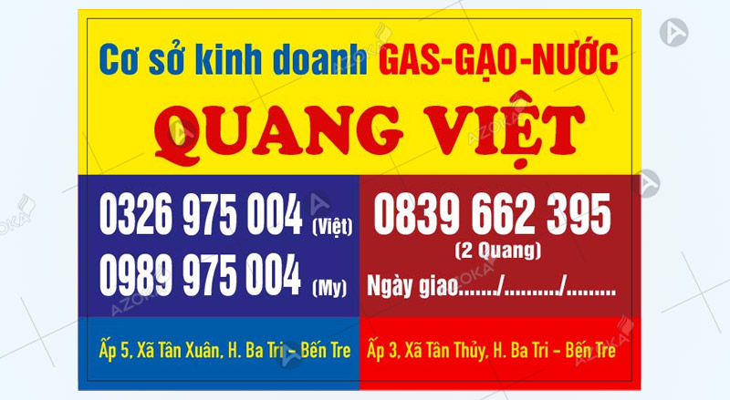 Mẫu tem dán bình gas Quang Việt