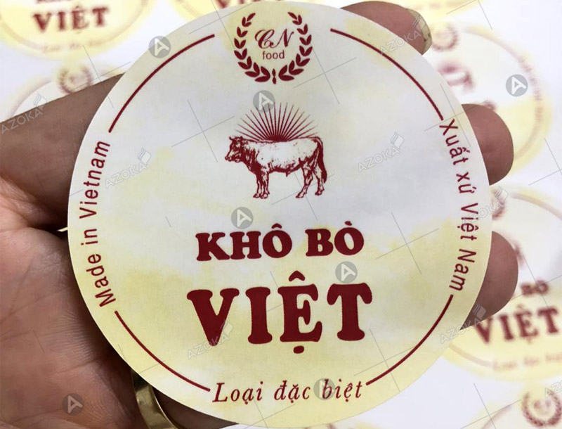 Mẫu tem nhãn khô bò Việt