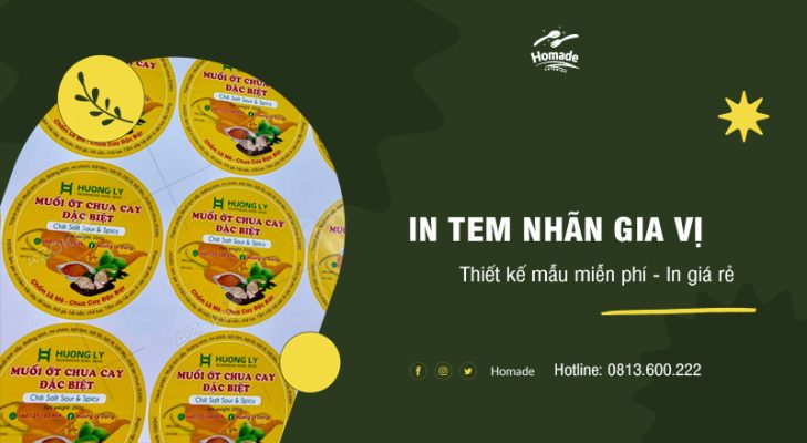 Thiết kế in tem nhãn dán gia vị giá rẻ tại Hà Nội