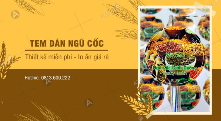 Thiết kế in tem nhãn dán ngũ cốc giá rẻ tại Hà Nội