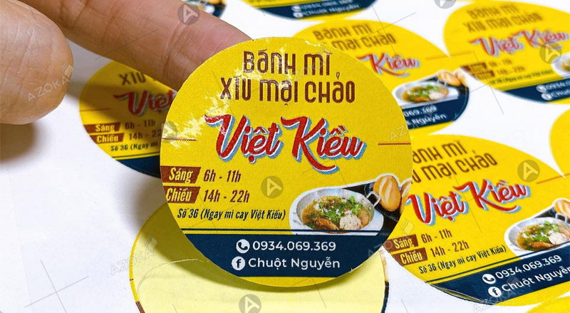 Mẫu tem nhãn dán bánh mì chảo Việt Kiều