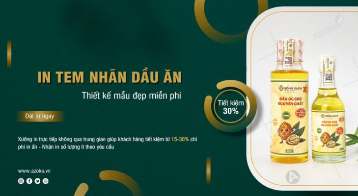 Dịch vụ in tem nhãn dán chai dầu ăn giá rẻ tại Hà Nội