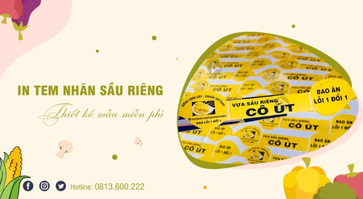 Dịch vụ in tem nhãn dán sầu riêng giá rẻ theo yêu cầu tại Hà Nội