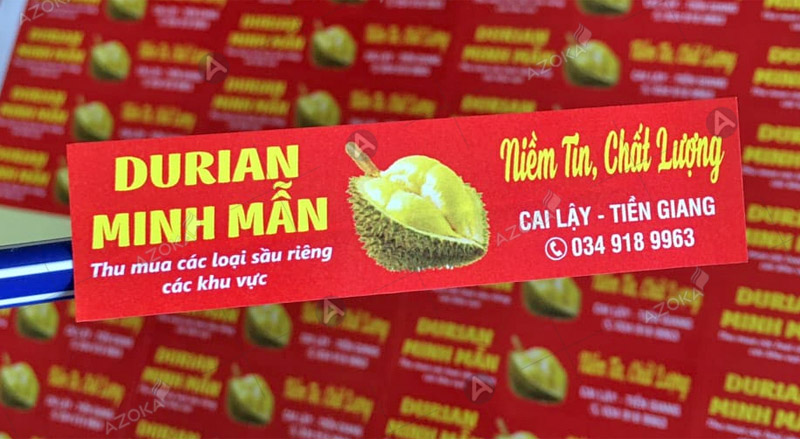 Mẫu tem nhãn dán sầu riêng Durian Minh Mẫn