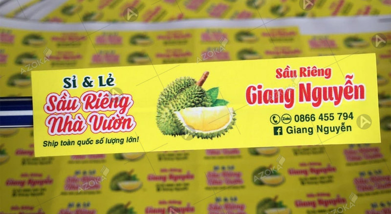 Mẫu tem nhãn dán sầu riêng Giang Nguyễn