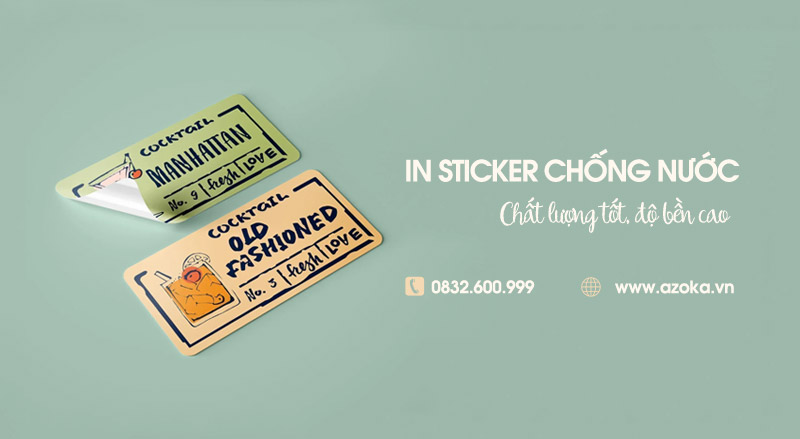 In sticker chống nước theo yêu cầu, thiết kế mẫu đẹp