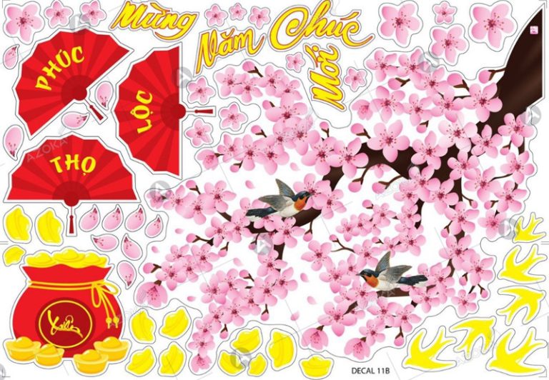 39+ Mẫu sticker Tết dễ thương dùng trang trí và quà tặng