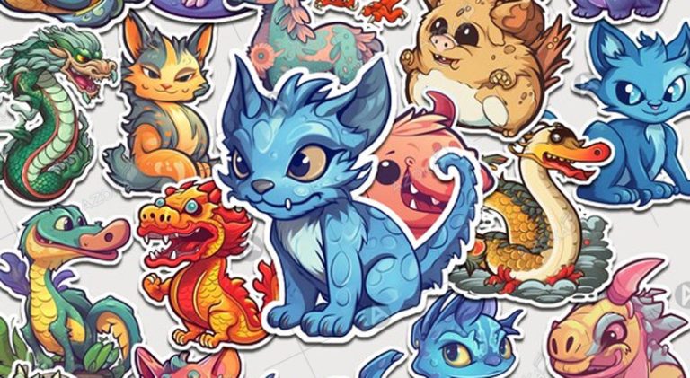 Sticker Con Rong Khám phá bộ sưu tập mẫu sticker hình rồng độc lạ cực hot