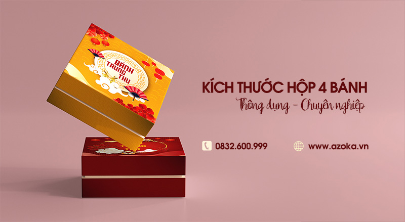 Kích thước hộp bánh trung thu 4 cái tiêu chuẩn