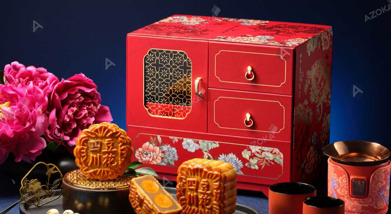 Mẫu hộp bánh trung thu 2 tầng