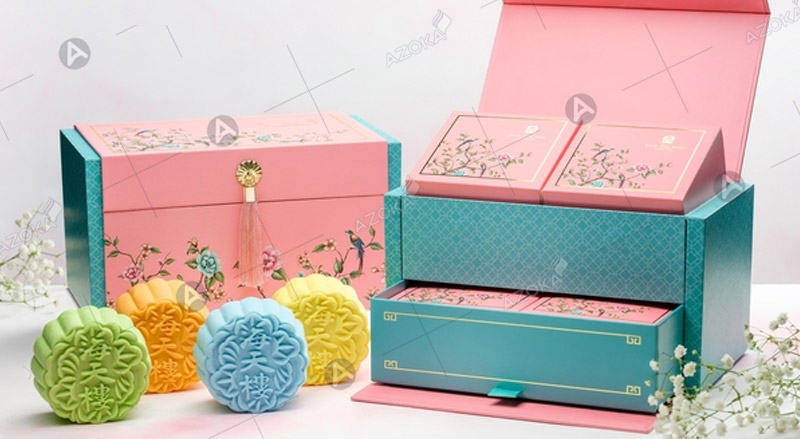 Mẫu hộp bánh trung thu 2 tầng
