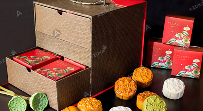 Mẫu hộp bánh trung thu 2 tầng