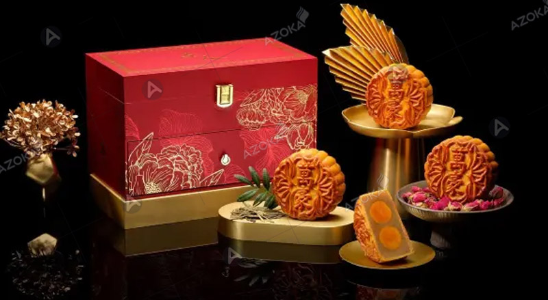 Mẫu hộp bánh trung thu 2 tầng