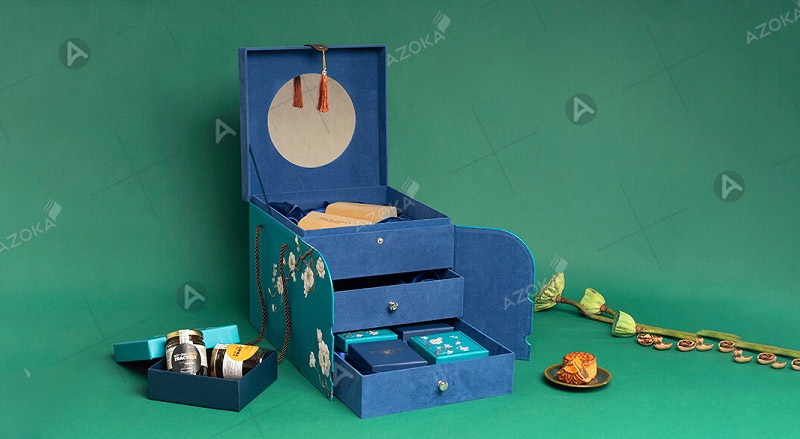 Mẫu hộp bánh trung thu 2 tầng