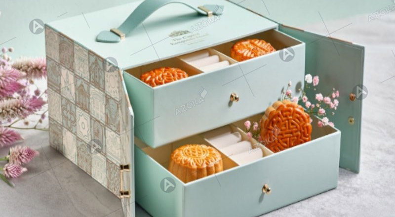 Mẫu hộp bánh trung thu 2 tầng