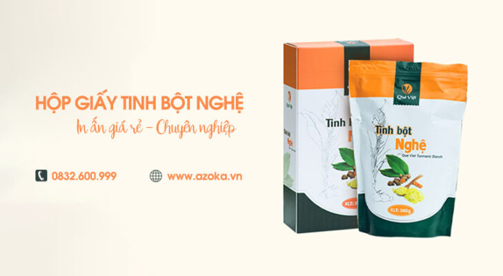 Xưởng in hộp giấy đựng tinh bột nghệ, giá tốt theo yêu cầu
