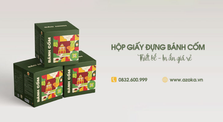 Xưởng in hộp giấy đựng bánh cốm thiết kế theo yêu cầu