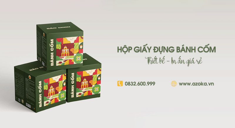 Xưởng in hộp giấy đựng bánh cốm thiết kế theo yêu cầu
