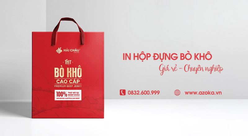 Xưởng in hộp giấy đựng bò khô theo yêu cầu tại Hà Nội