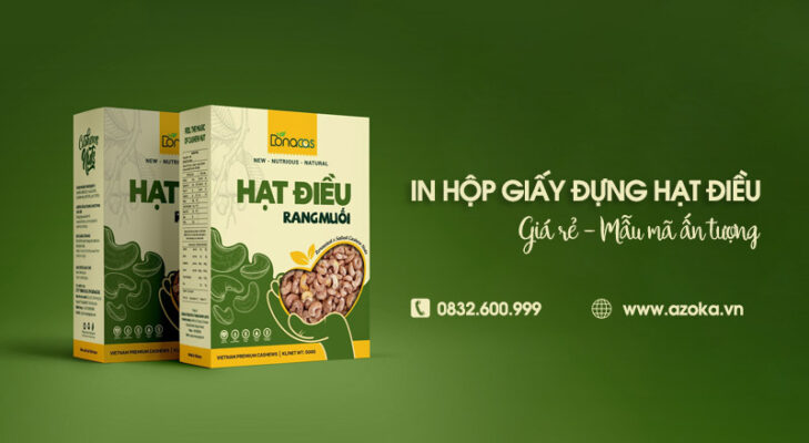 Xưởng in hộp giấy đựng hạt điều theo yêu cầu tại Hà Nội