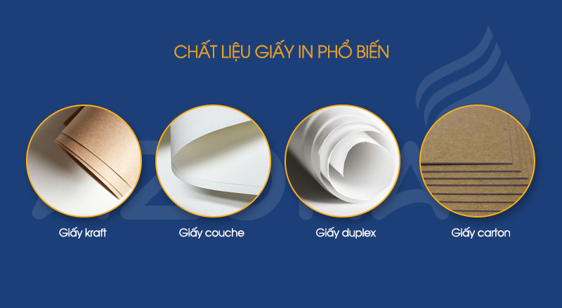 Chất liệu giấy in phổ biến