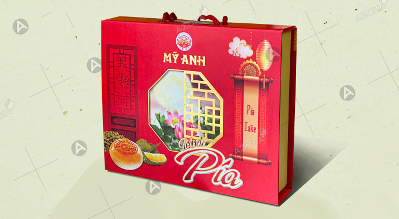 Hộp có quai xách đựng bánh pía
