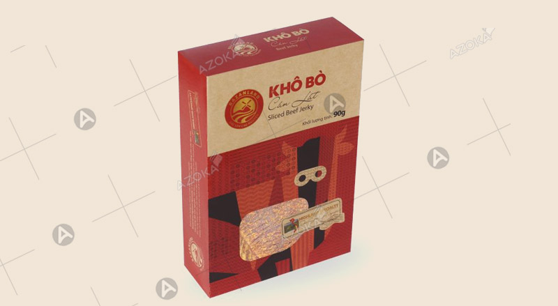 Mẫu hộp giấy đựng bò khô