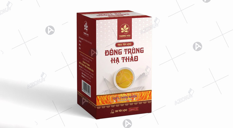 Mẫu hộp giấy đựng đông trùng hạ thảo cao cấp