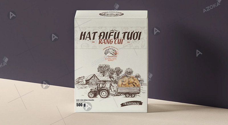 Mẫu hộp giấy đựng hạt điều