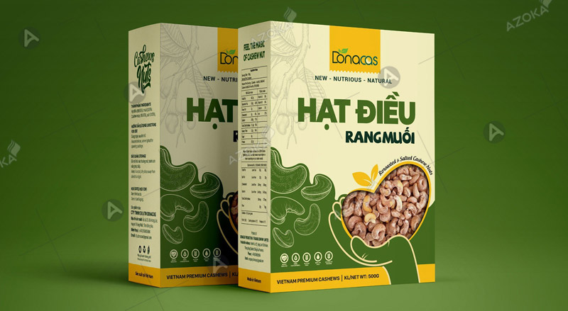 Mẫu hộp giấy đựng hạt điều