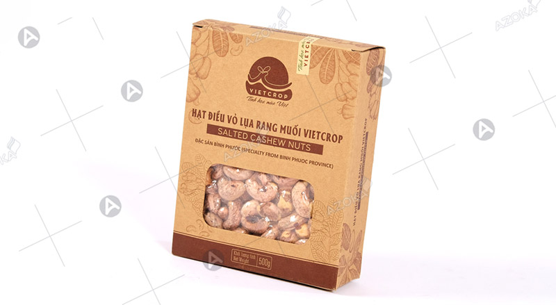Hộp đựng hạt điều có cửa sổ