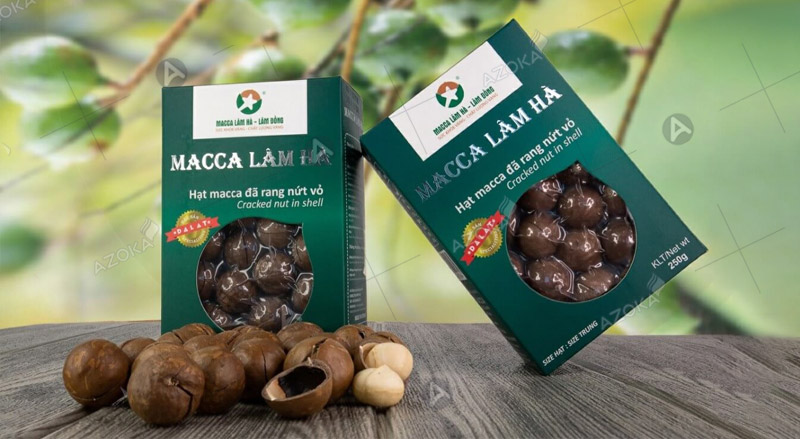 In hộp giấy có cửa sổ đựng hạt macca