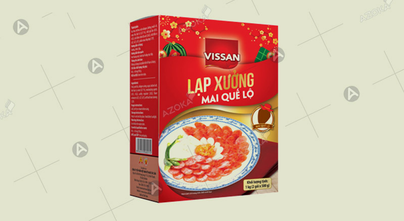 Mẫu hộp giấy đựng lạp xưởng