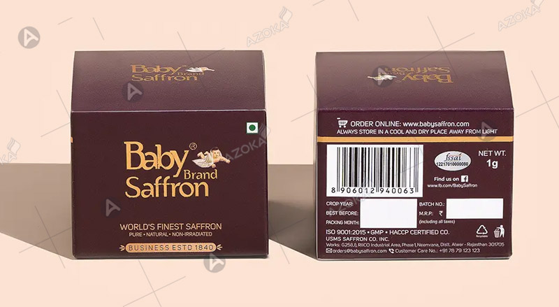 Mẫu hộp giấy đựng saffron