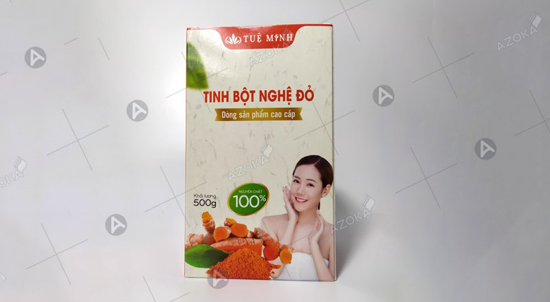 Mẫu hộp giấy đựng tinh bột nghệ