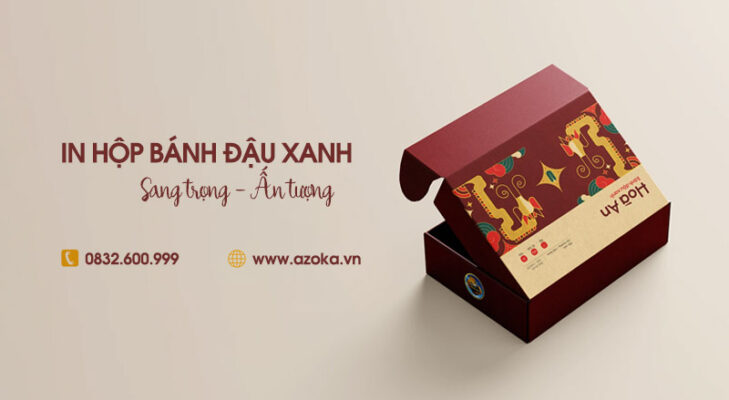 Xưởng in hộp giấy đựng bánh đậu xanh, thiết kế miễn phí