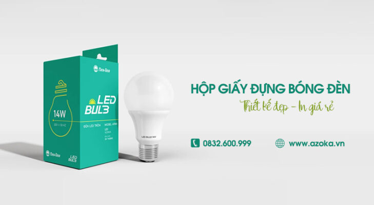 Xưởng in hộp giấy đựng bóng đèn theo yêu cầu, mẫu đẹp