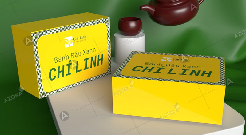 Hộp giấy nắp gài đựng bánh đậu xanh