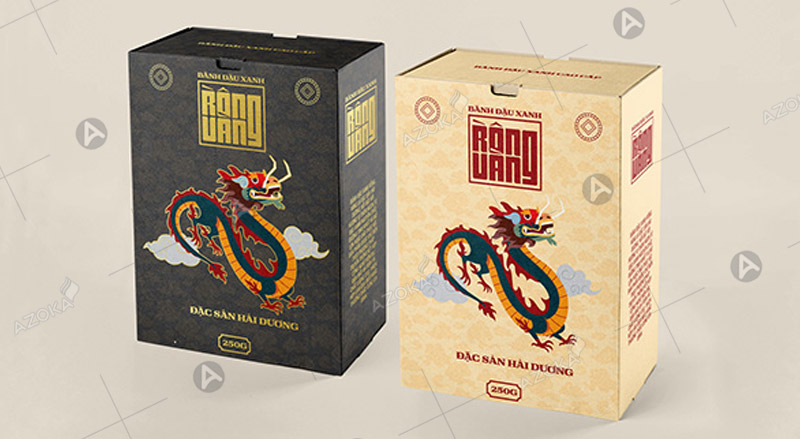 Hộp giấy nắp gài đựng bánh đậu xanh