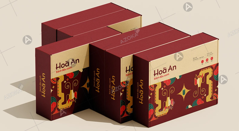 Hộp giấy nắp gài đựng bánh đậu xanh