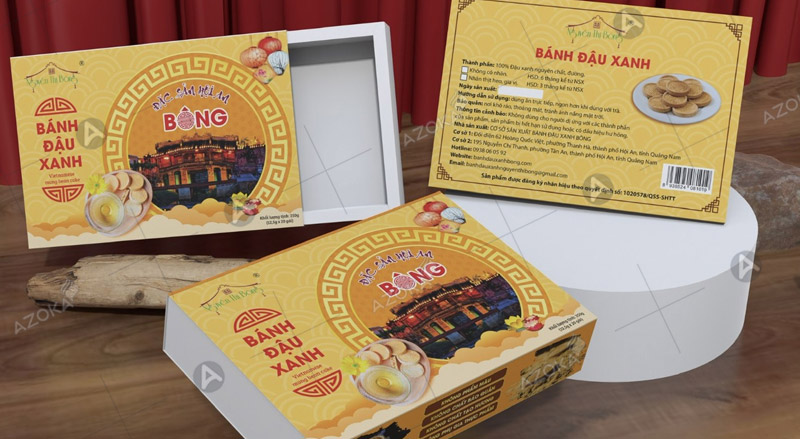 Hộp bao diêm đựng bánh đậu xanh
